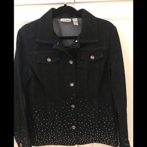 Chico’s embellished Jean jacket.